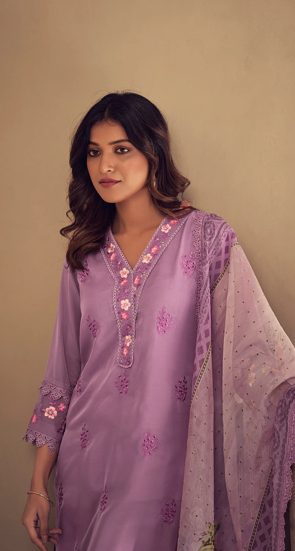 PAVNI PERIWINKLE PAKISTANI EMBROIDERY SUIT SET