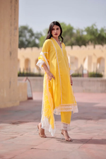 Yellow Cotton Straight Set