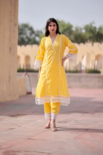 Yellow Cotton Straight Set