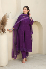 Violet Dreams Cotton Gauze Suit Set